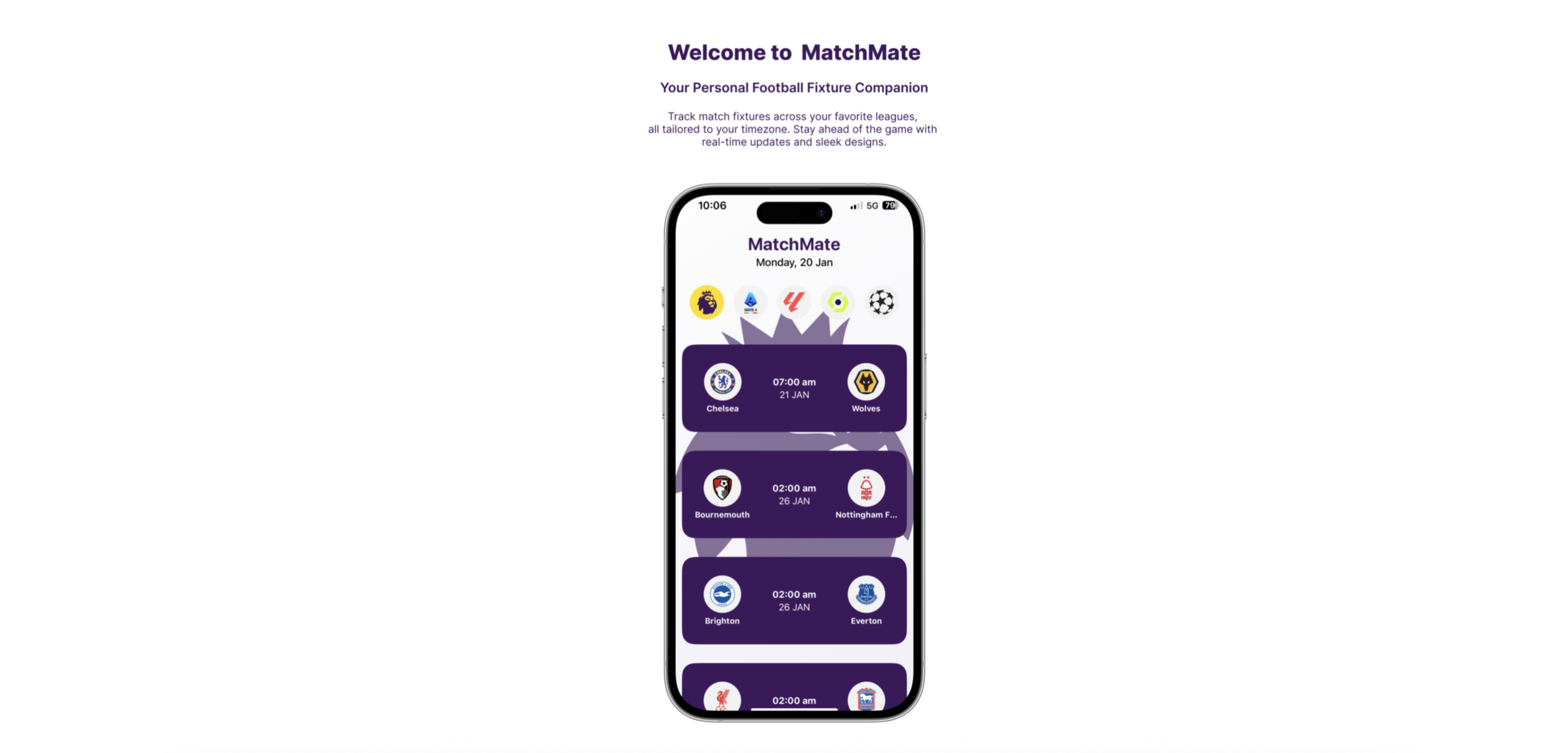 MatchMate — World Football Fixtures